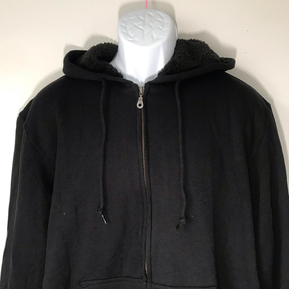 BC Clothing Men's Black Quilted Plush Lined Hoodie - Picture 7 of 16